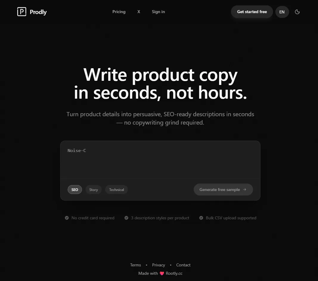 AI Product Description SaaS Source Code screenshot 1