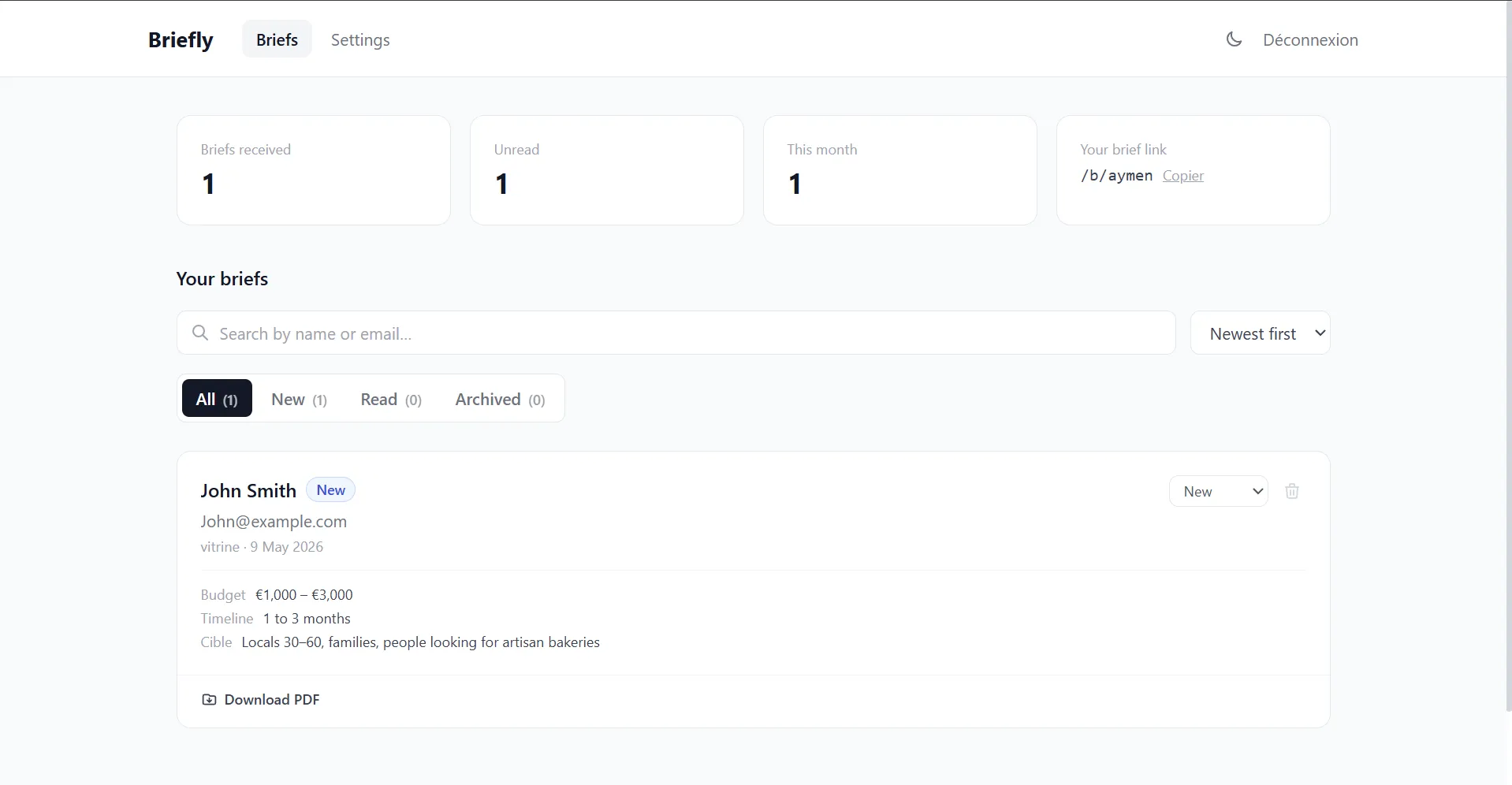 Briefly screenshot 1
