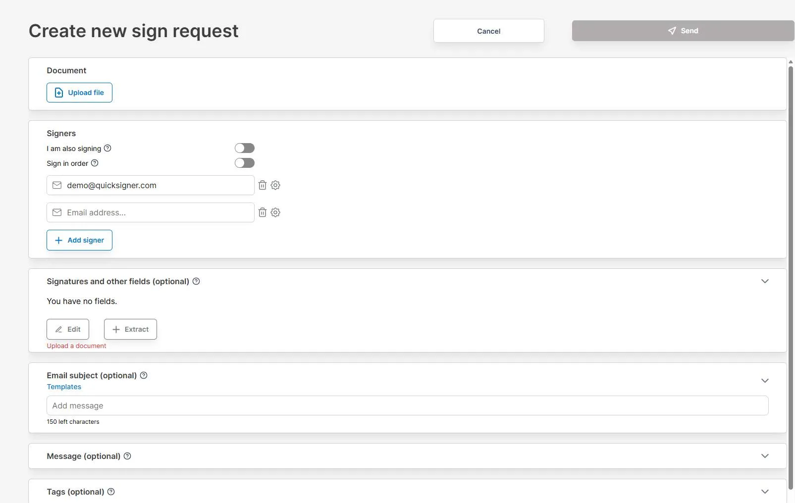 QuickSigner screenshot