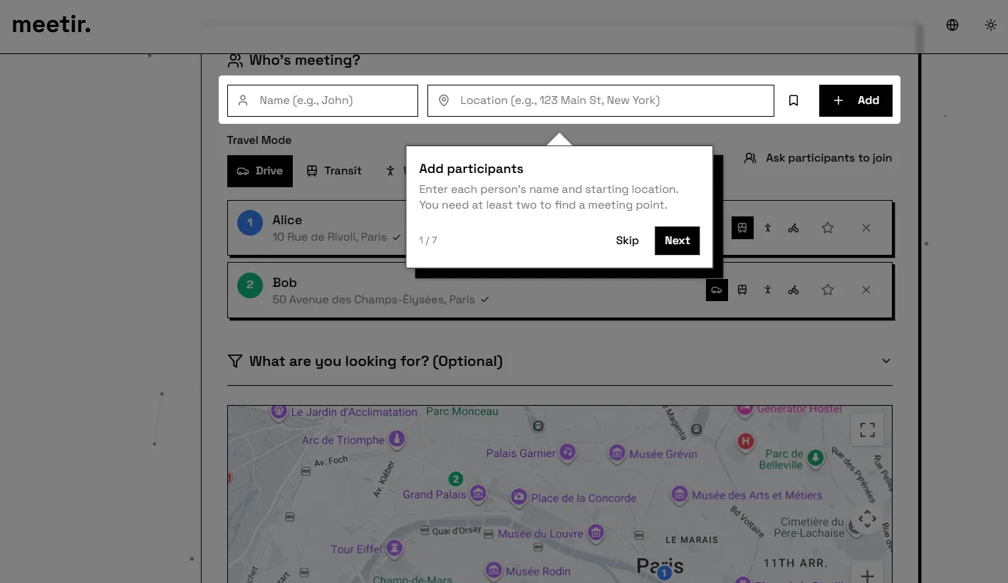 meetir. screenshot 2