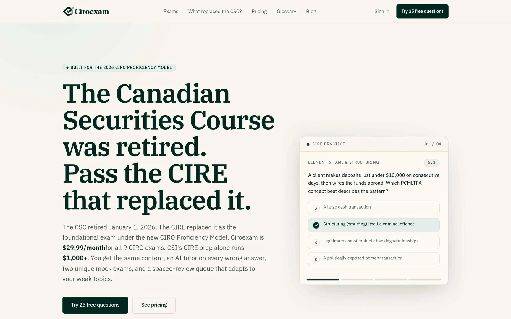 CIROExam screenshot
