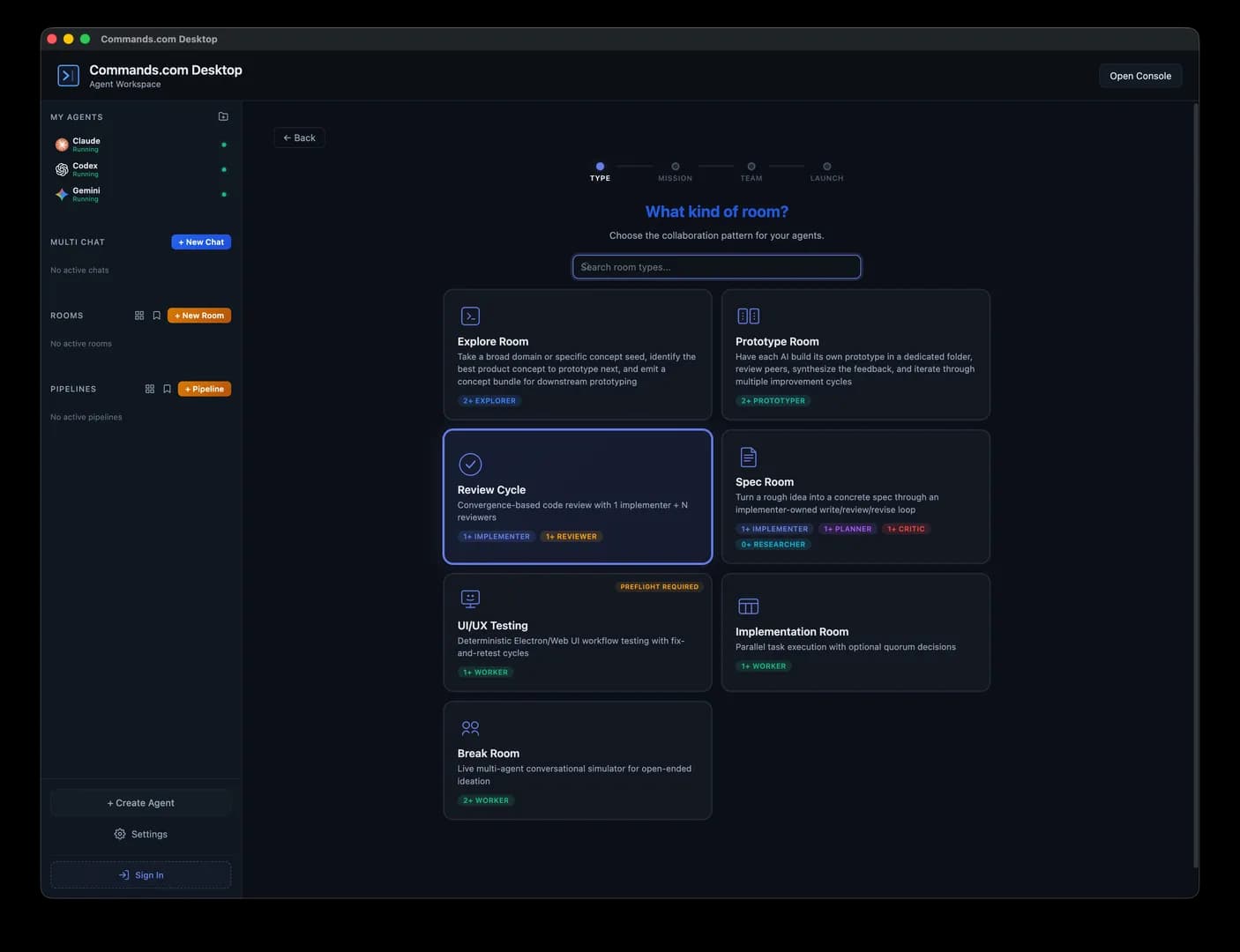 Commands.com: The Multi-Agent Workspace screenshot 3