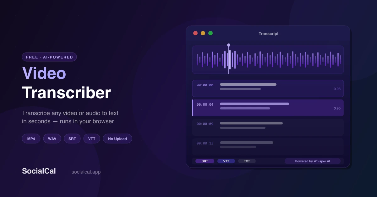 Free Video Transcriber screenshot
