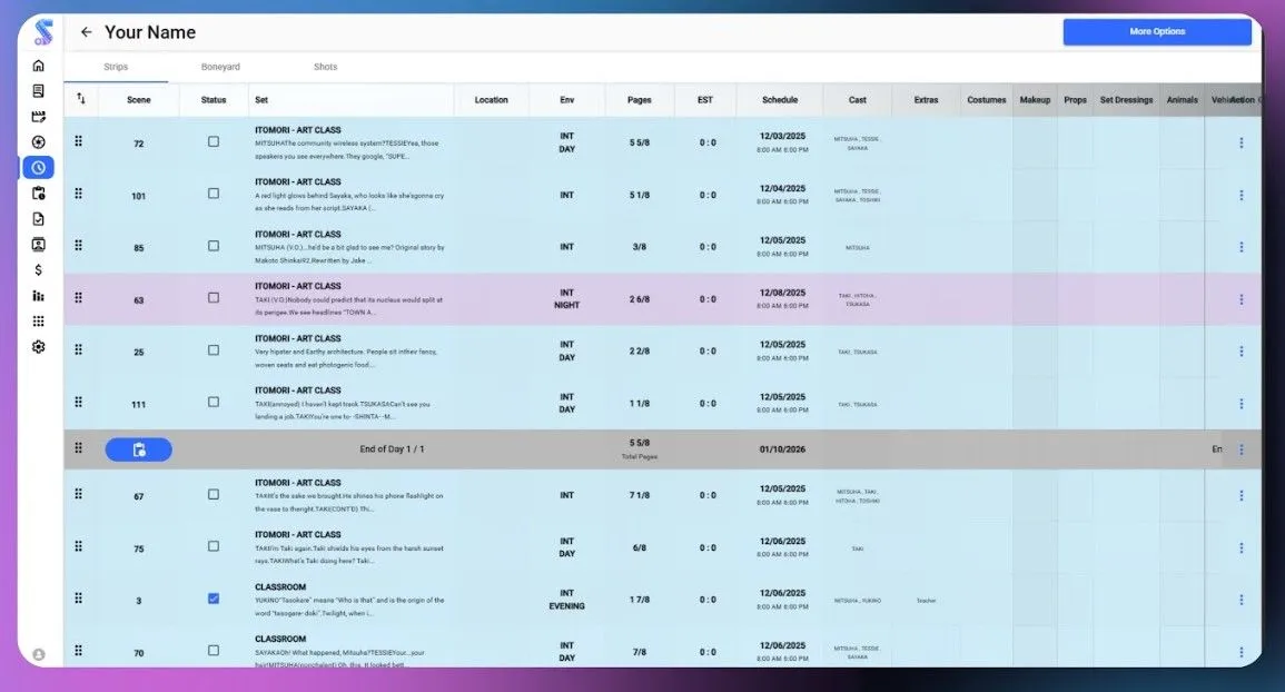 AI Shooting Schedule Software | Studiovity screenshot 2