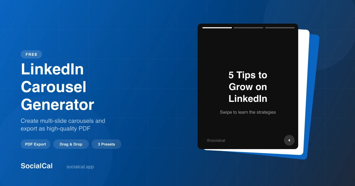 LinkedIn PDF Carousel Generator screenshot