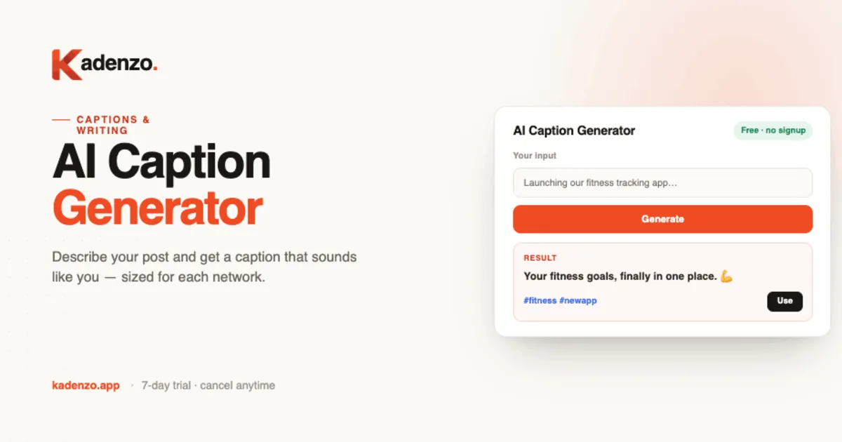 AI Caption Generator screenshot