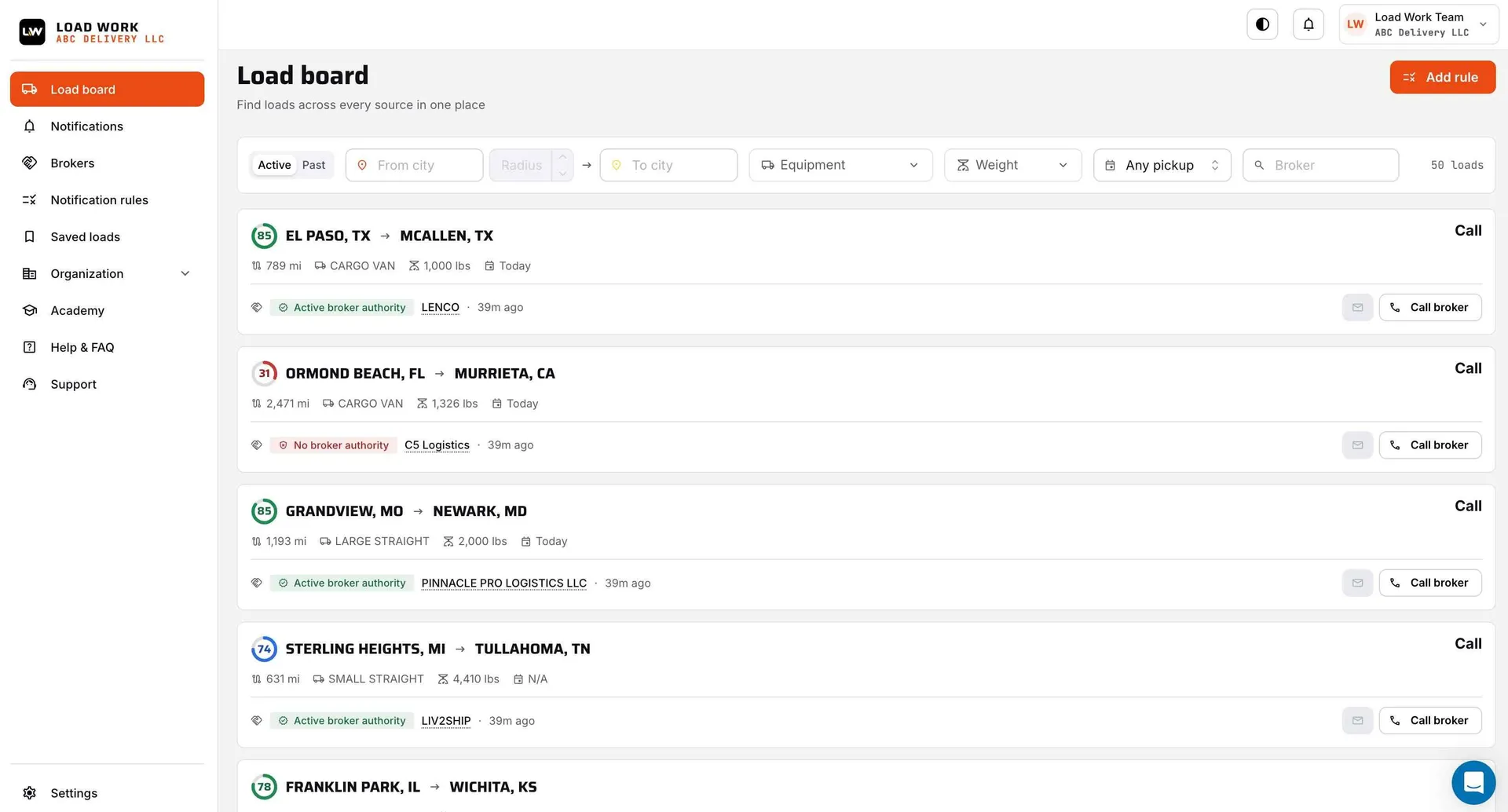LoadWork screenshot