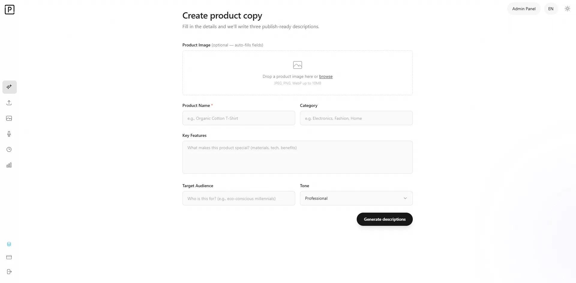 AI Product Description SaaS Source Code screenshot 4