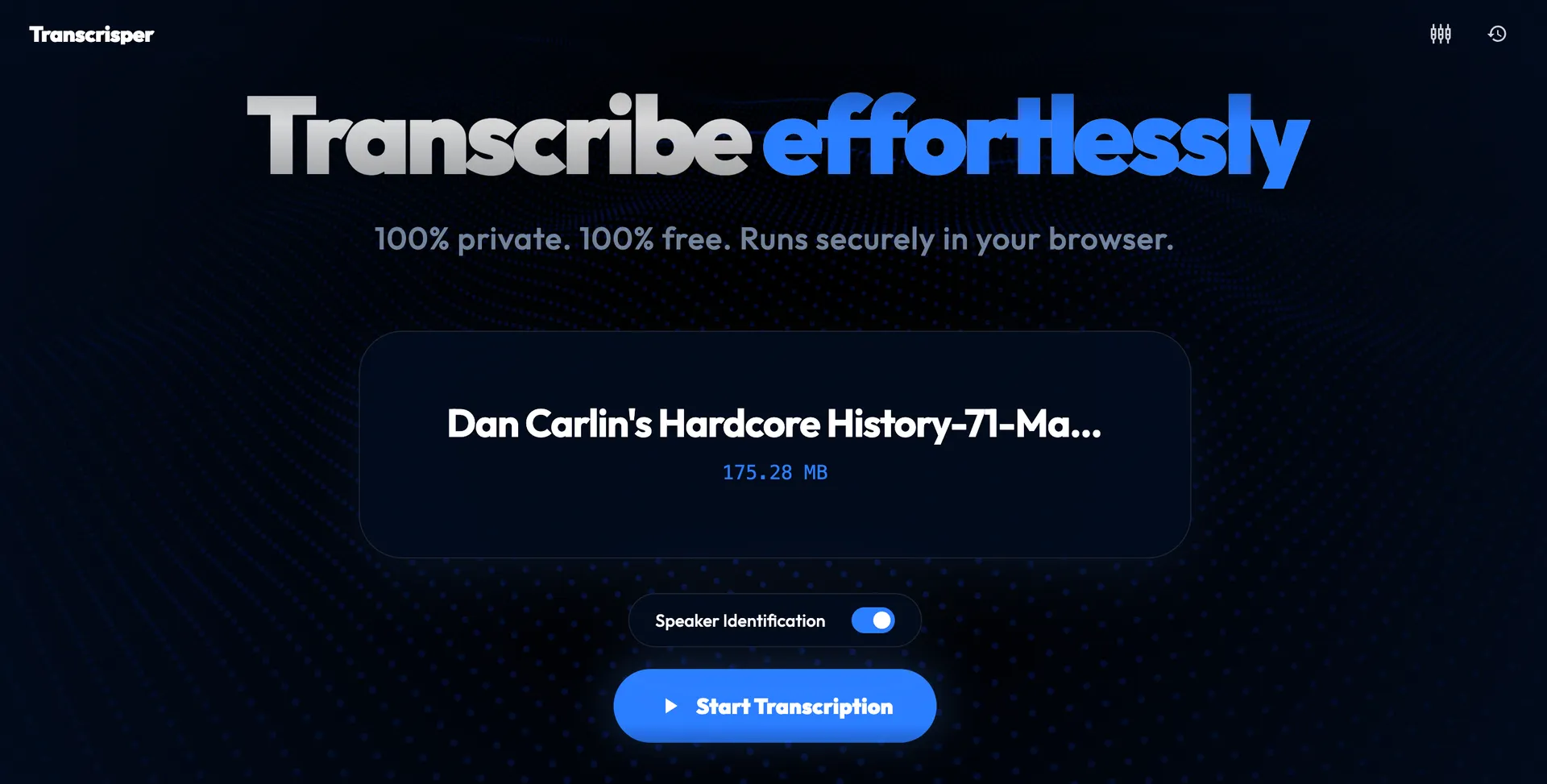 Transcrisper screenshot 1