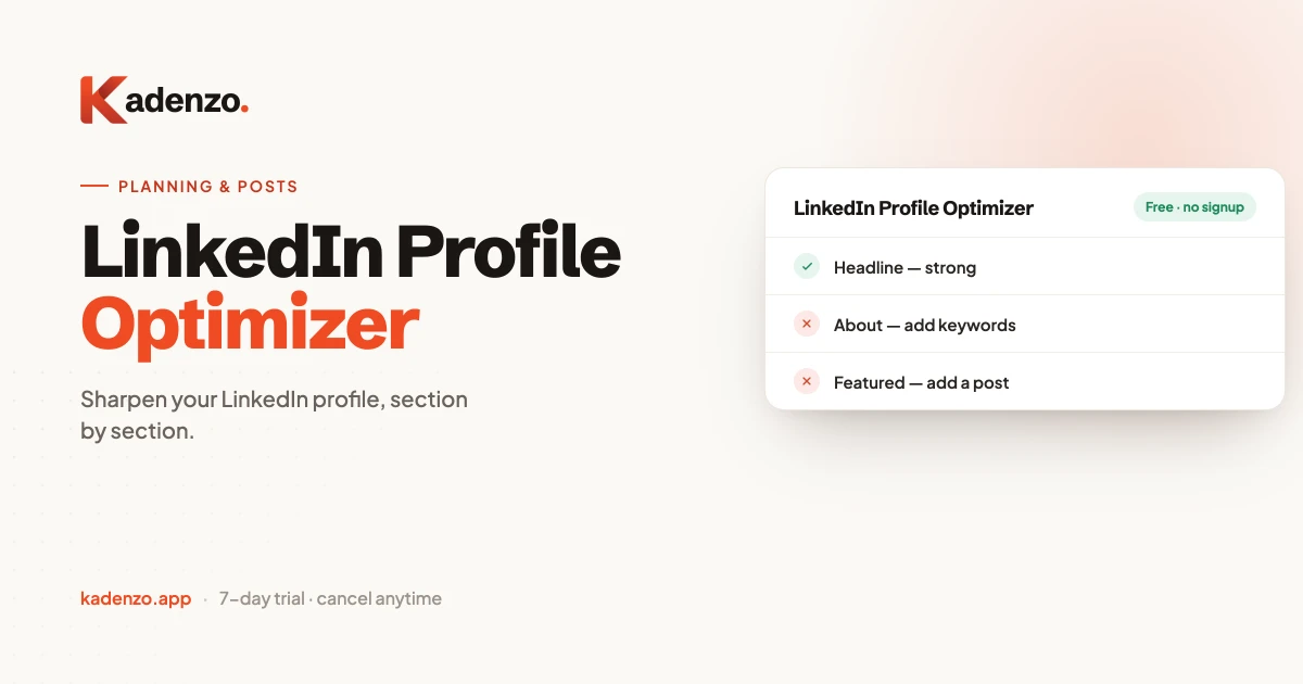LinkedIn Profile Optimizer screenshot