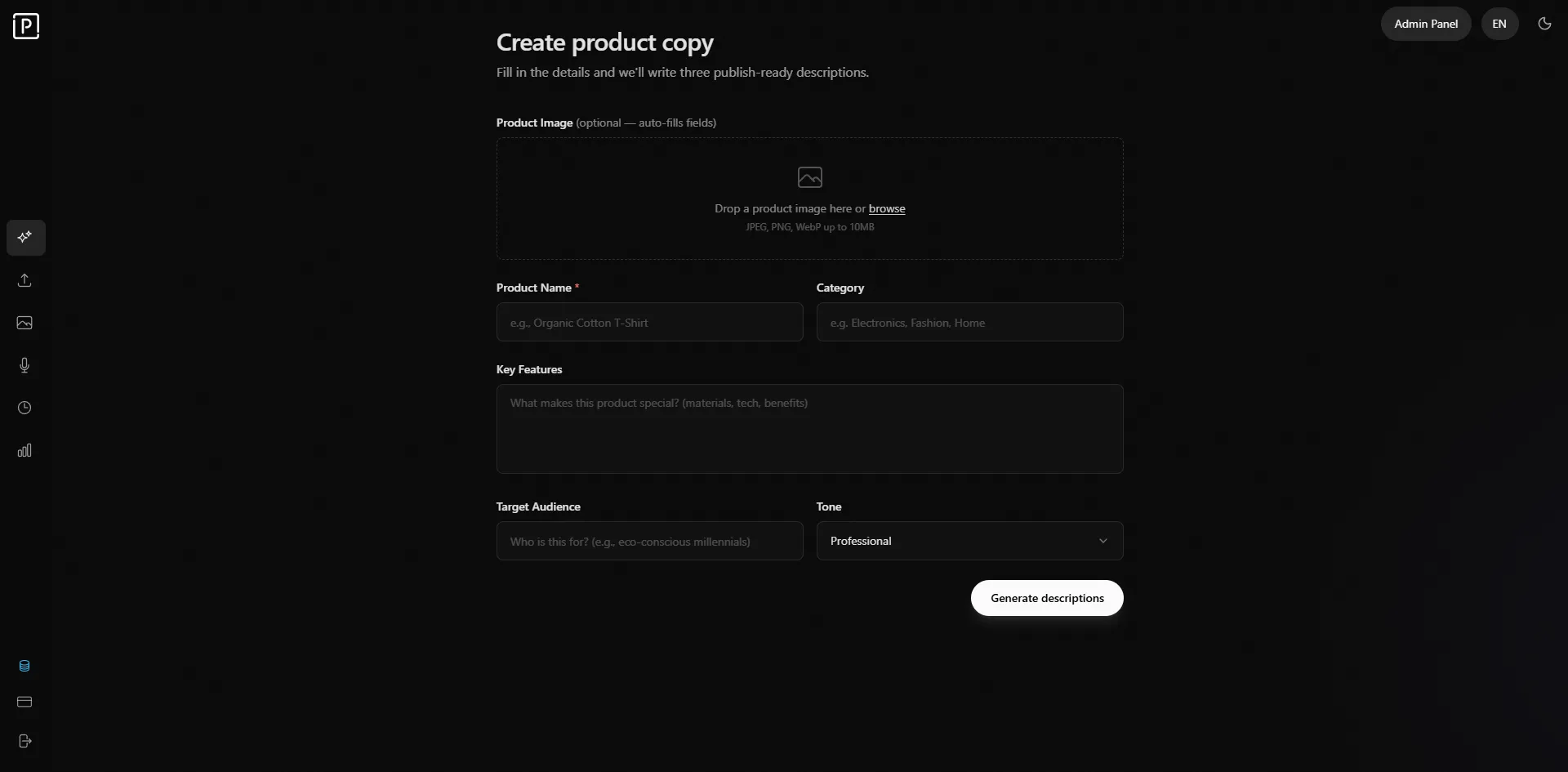 AI Product Description SaaS Source Code screenshot 3