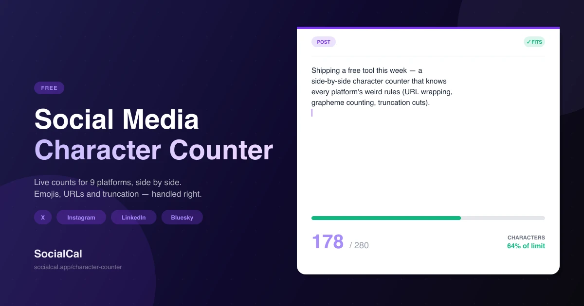 Social Media Character Counter screenshot