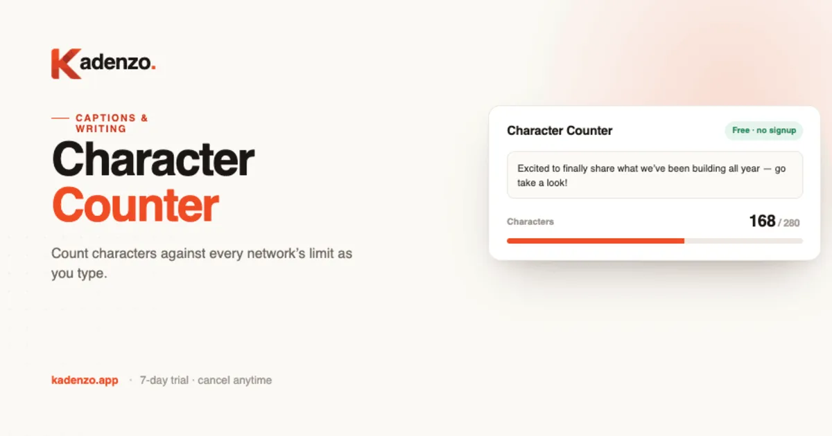 Social Media Character Counter screenshot