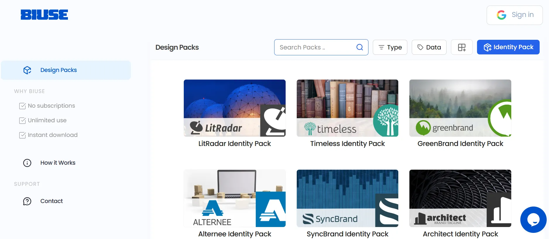 Biuse Identity Packs screenshot 2