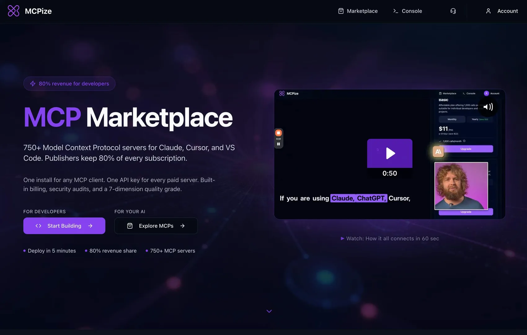 MCPize screenshot