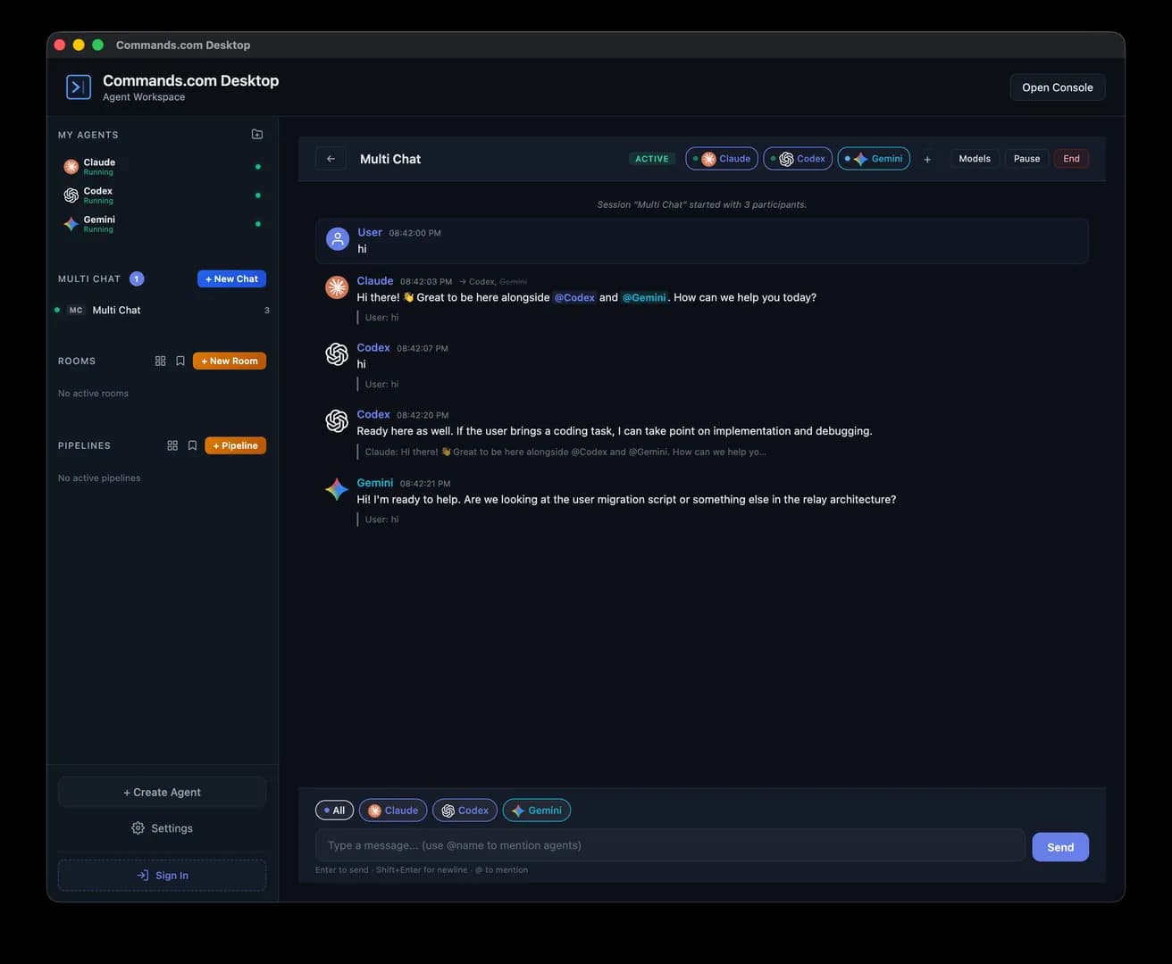 Commands.com: The Multi-Agent Workspace screenshot 4