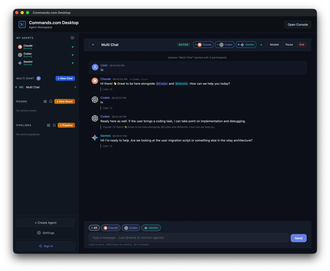 Commands.com: The Multi-Agent Workspace screenshot 4