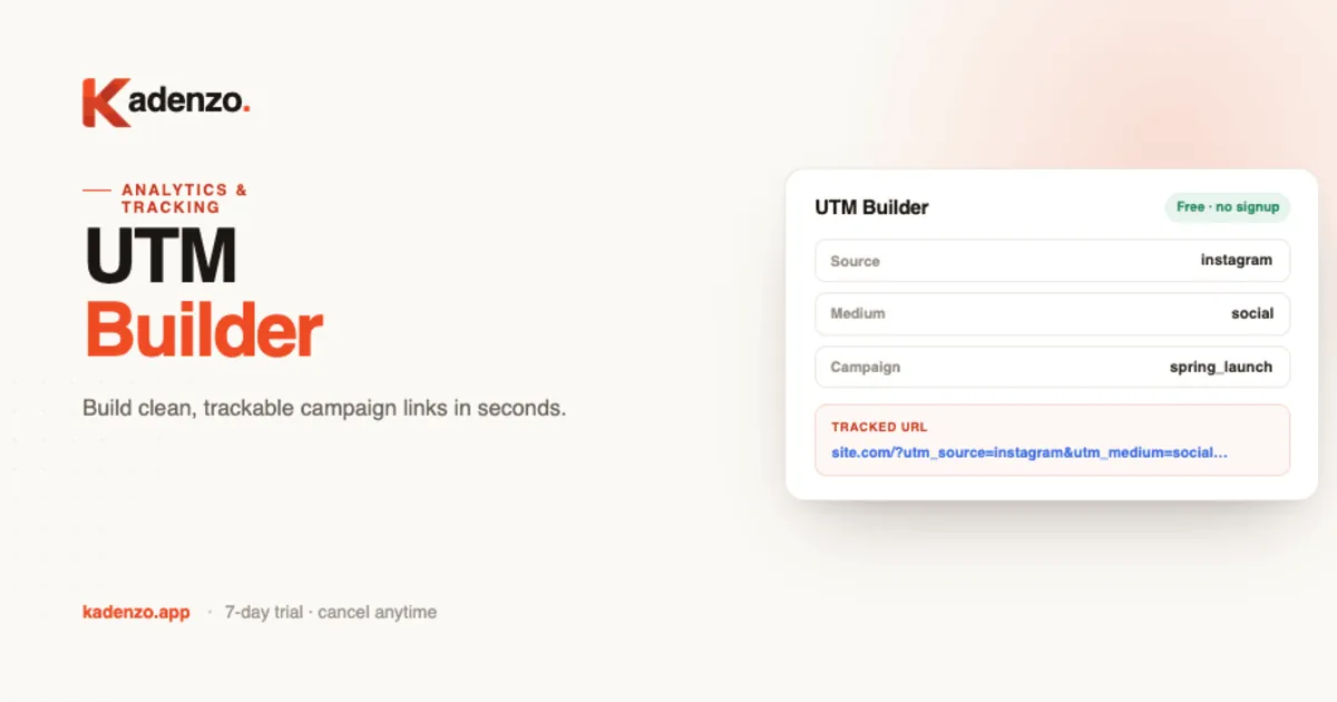 UTM Builder for Social Media screenshot