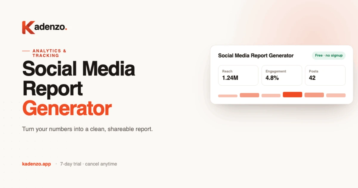 Social Media Report Generator screenshot