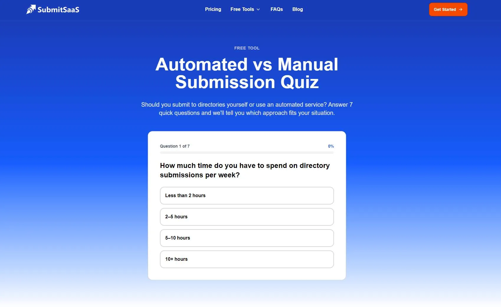 Automated vs Manual Submission Quiz screenshot
