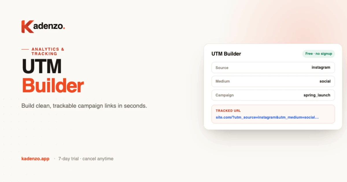 UTM Builder for Social Media screenshot