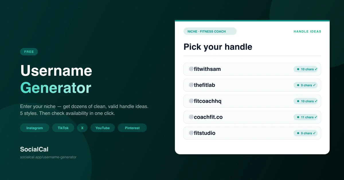 Username Generator screenshot
