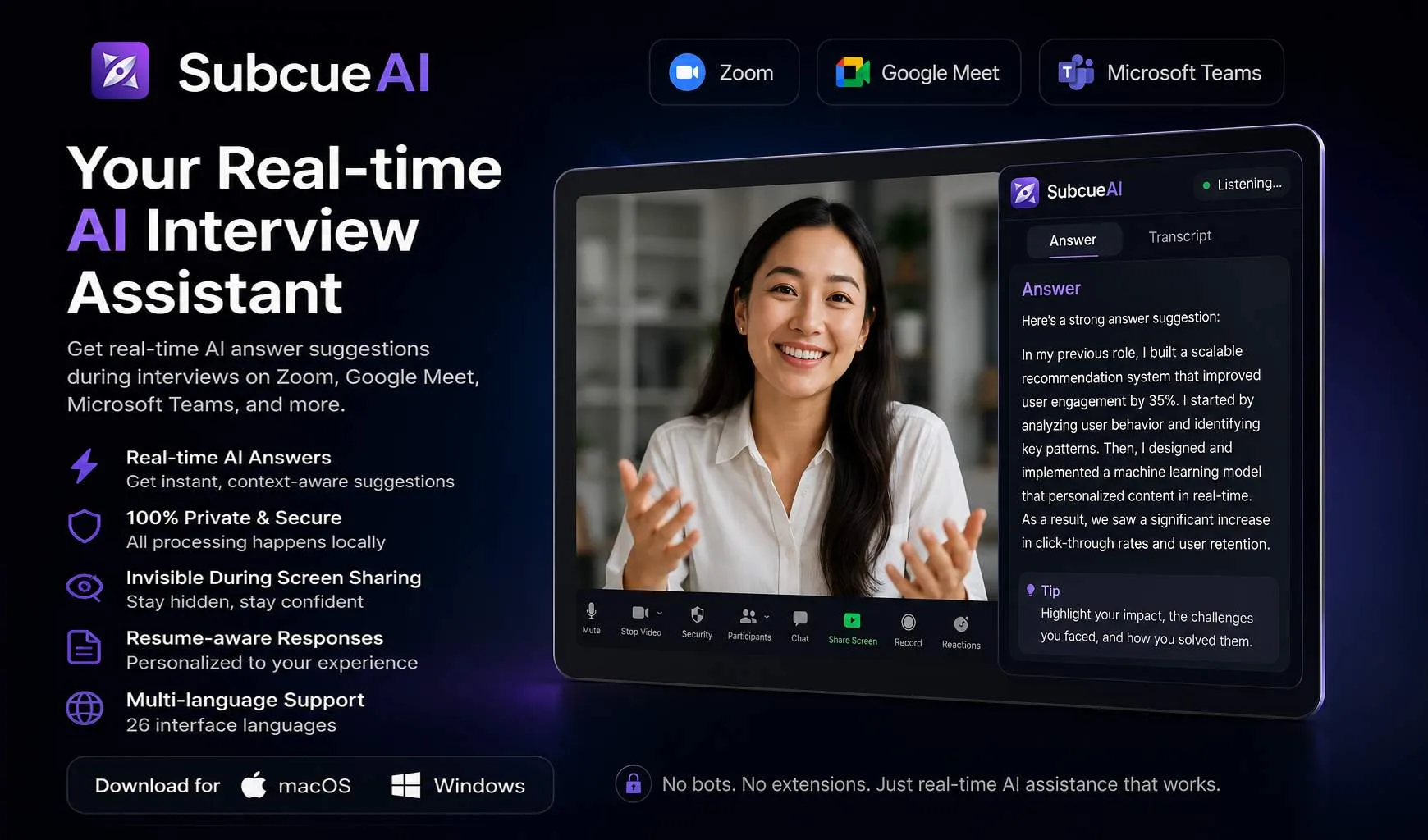 SubcueAI screenshot