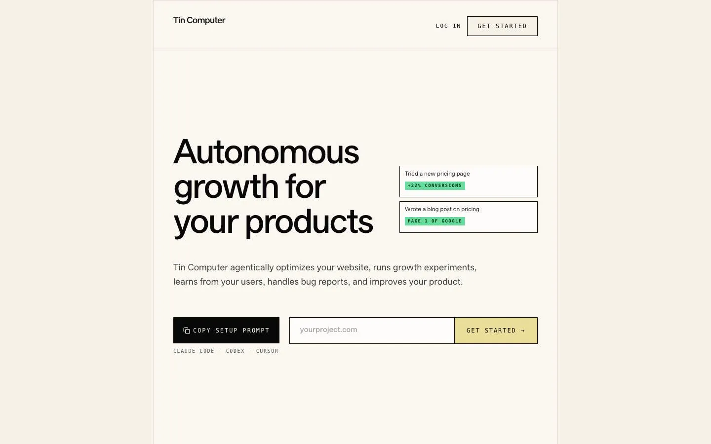 Tin Computer screenshot