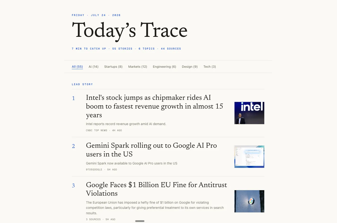 Trace screenshot