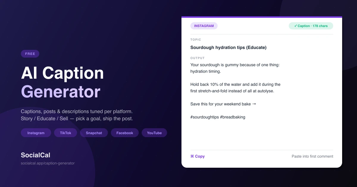 Free AI Caption Generator screenshot
