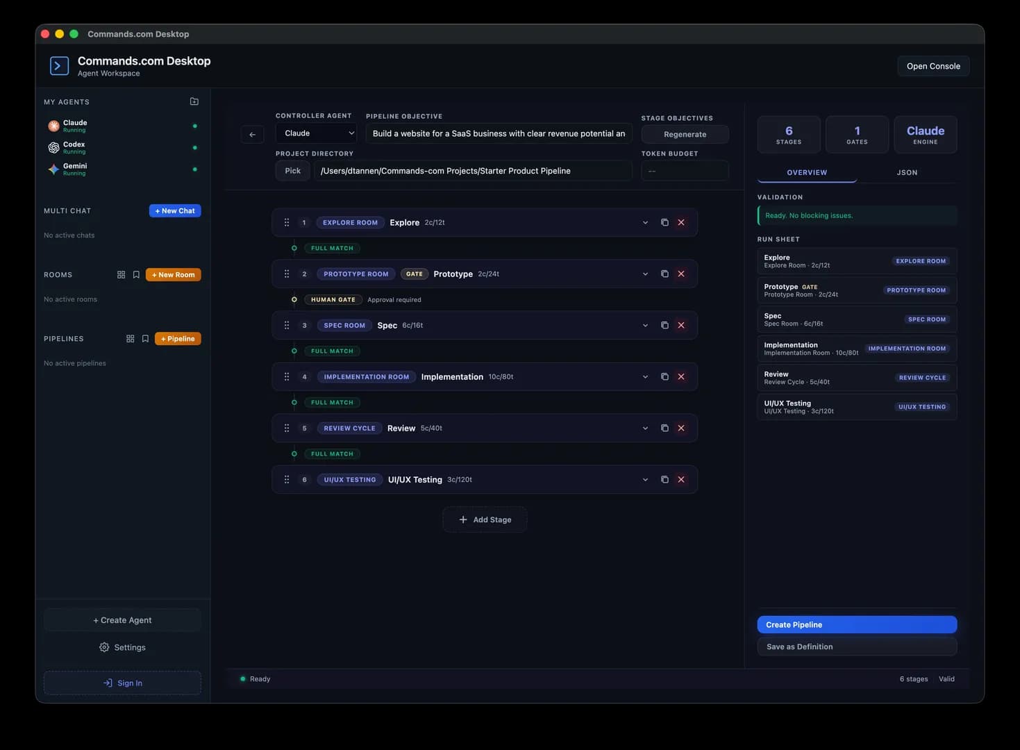 Commands.com: The Multi-Agent Workspace screenshot 2