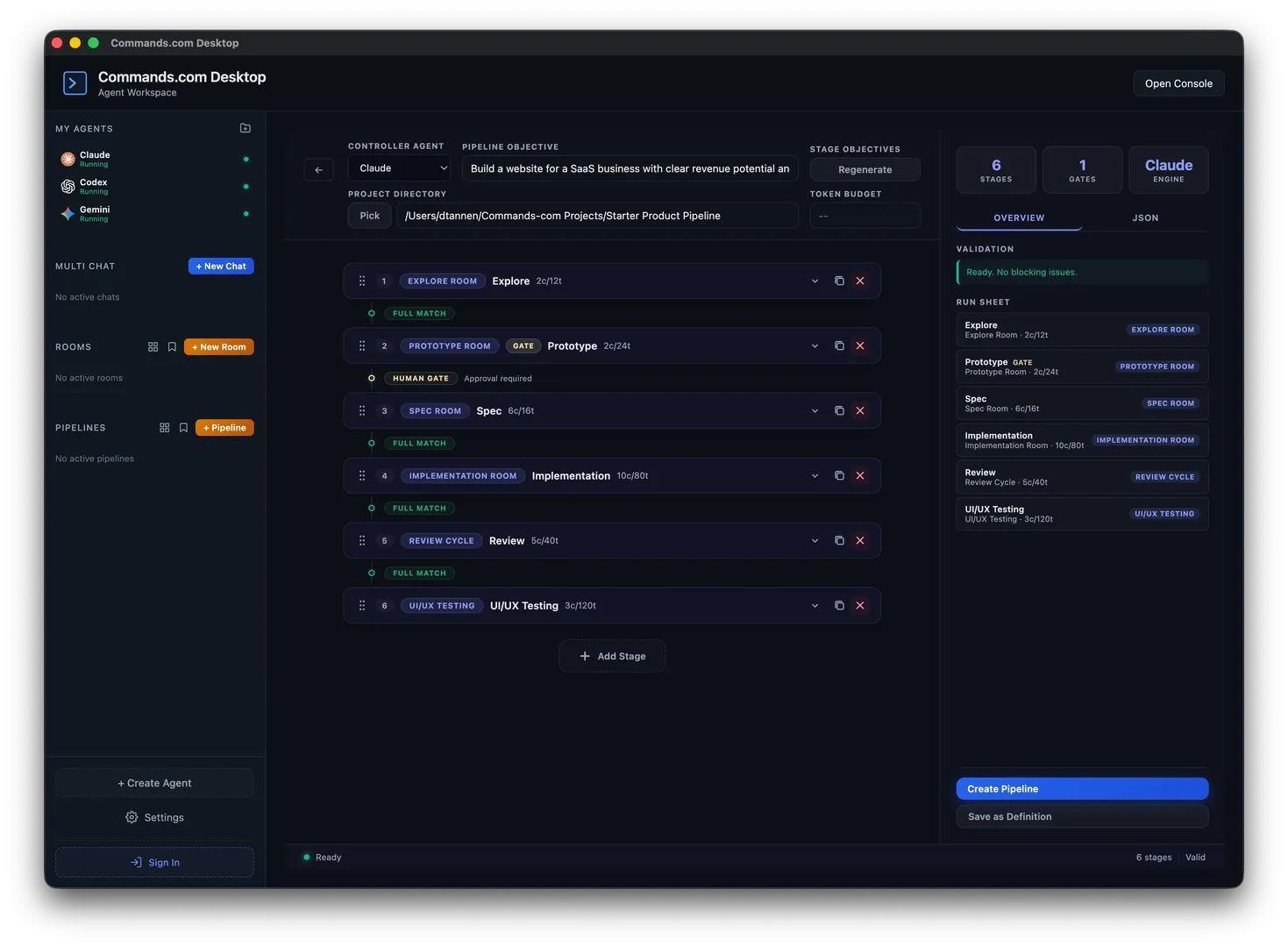 Commands.com: The Multi-Agent Workspace screenshot 2