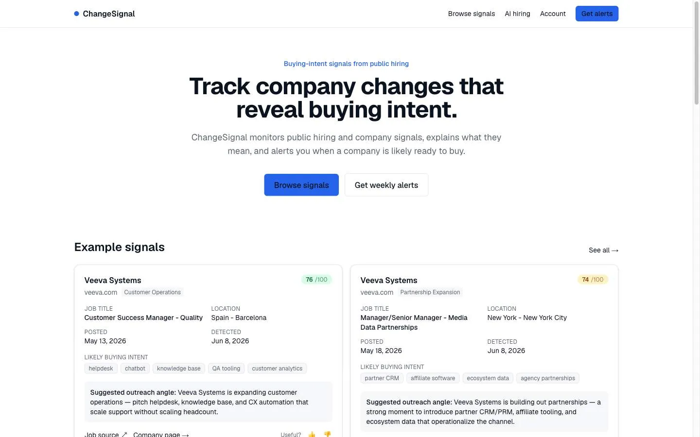 ChangeSignal screenshot