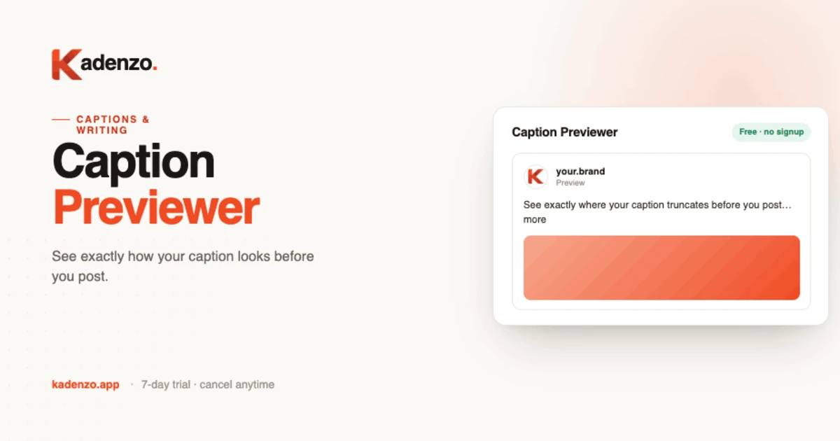Social Media Caption Previewer screenshot